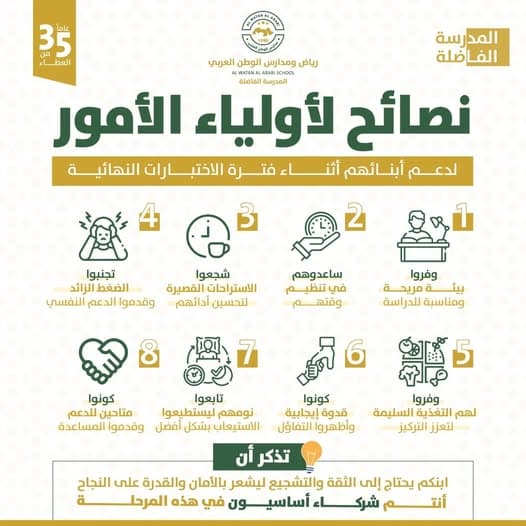 نصائح لأولياء الأمور لدعم أبنائهم أثناء فترة الاختبارات النهائية
