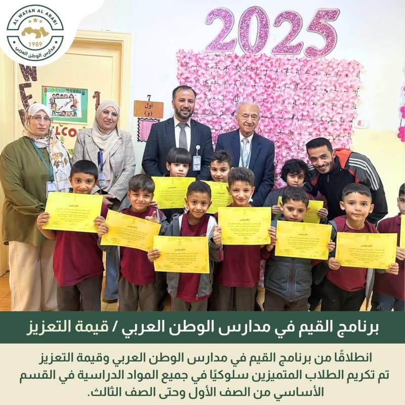 كرّمَت المدرسة مجموعة من طلابنا المتميزين سلوكيًا في جميع المواد الدراسية