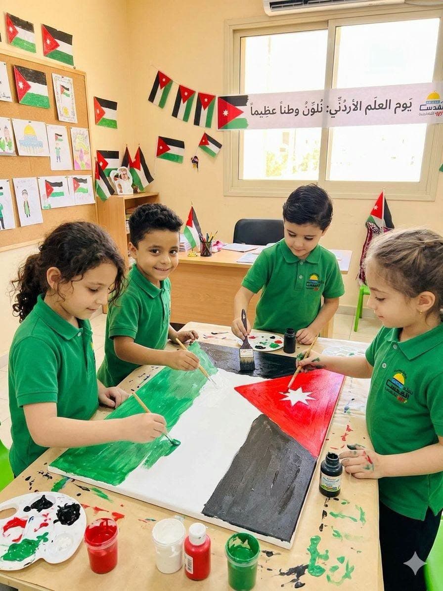 تصميم إبداعي بلمسة الذكاء الاصطناعي دُمتِ يا رايتنا عاليةً خفاقة 🇯🇴