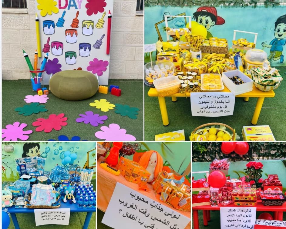 A day full of joy and fun, the kindergarten was decorated with colors.