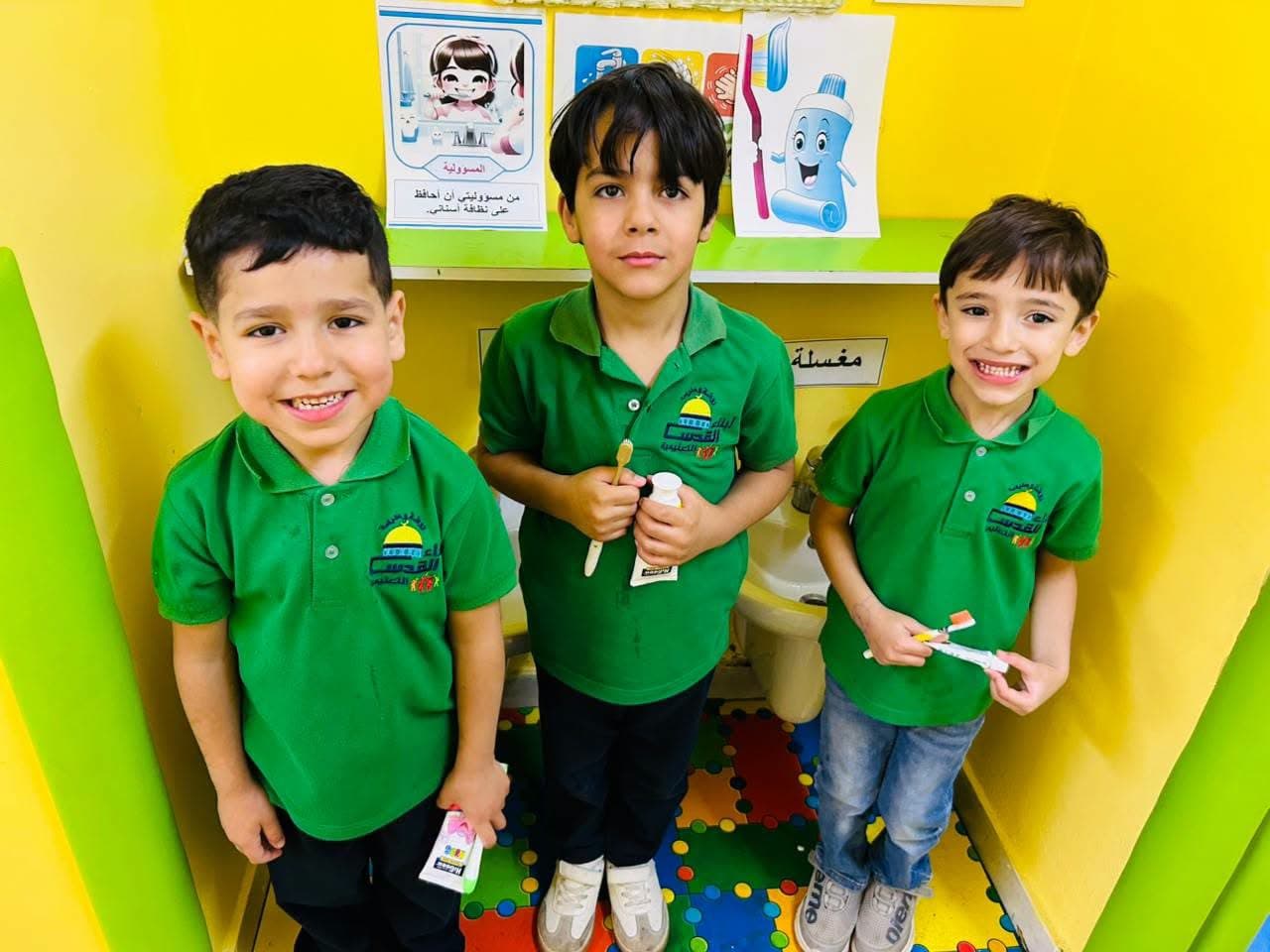 Applying the personal hygiene lesson with our little heroes