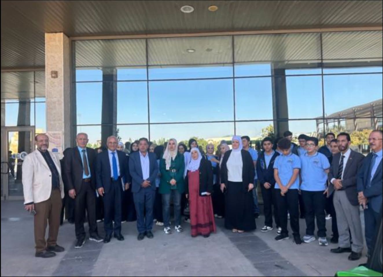 A group of students from Al-Quds Sons School took part in the discussion seminar.
