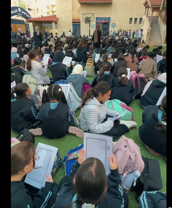 The girls' section at Al-Ummah First Schools organized a group Quran completion.