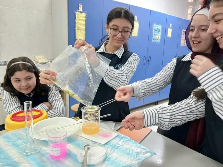 نفذت طالبات الصف الثامن نشاطًا لاستخلاص الحمض النووي (DNA)