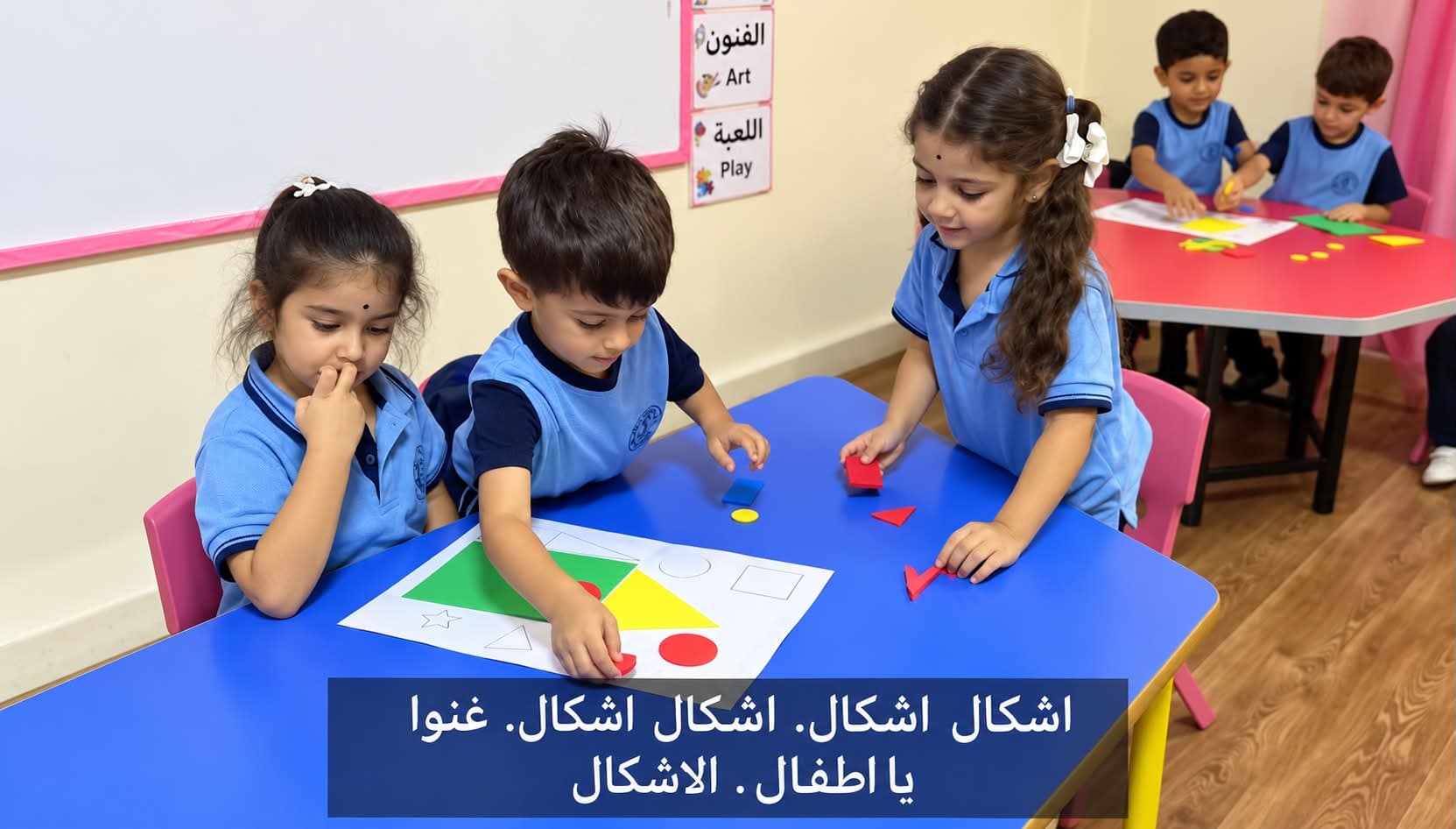 Matching geometric shapes activity in groups