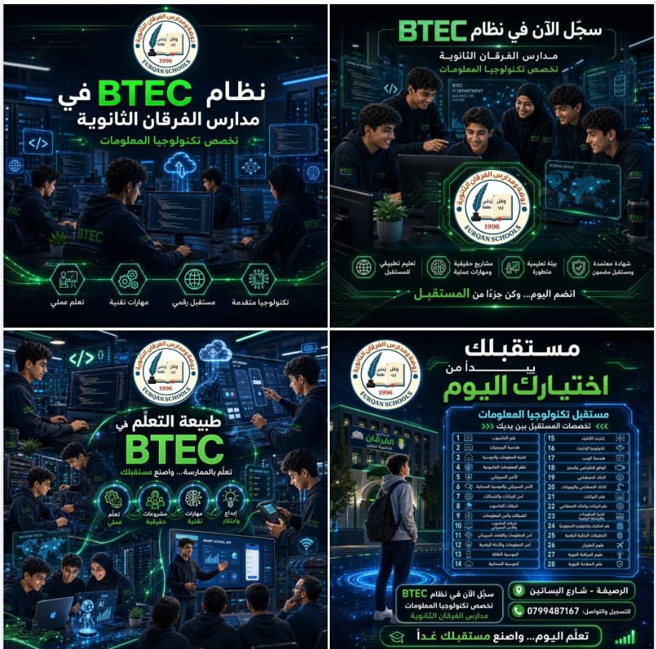 Your future starts today with the BTEC system at Al-Furqan Schools