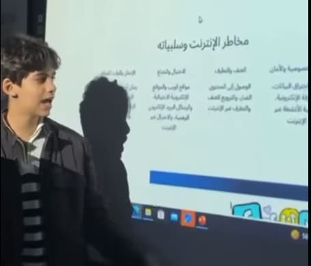 تقديم مشروع بعنوان (الذكاء الاصطناعي وتطبيقات الروبوتكس وعالم الانترنت) للصف السادس