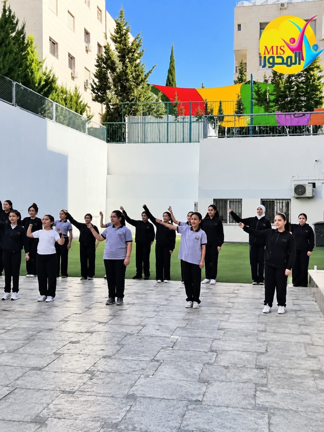 A part of the physical education class for the female students' section