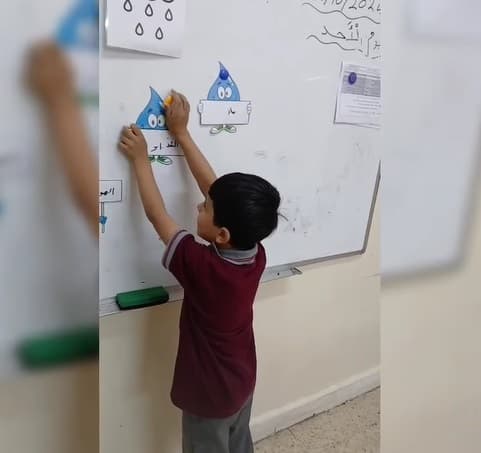نشاط طلاب الصف الثاني (د)في تطبيق درس حاجات الكائنات الحية