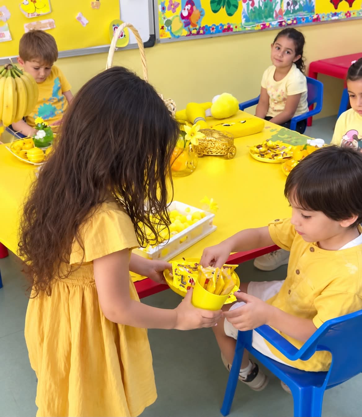 Yellow colors our kids' day with joy