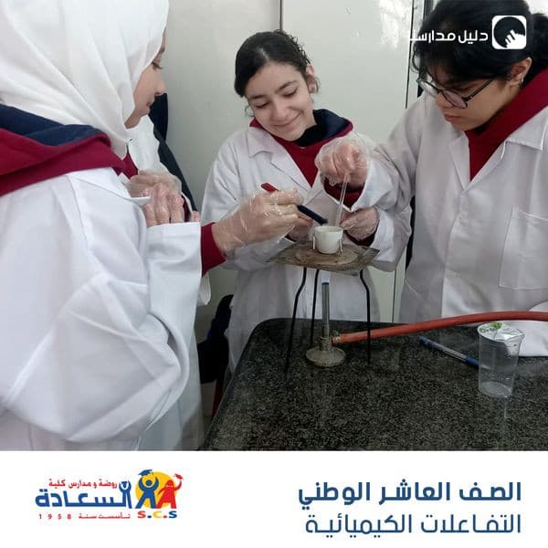 قام طلّاب الصفّ العاشر بالتفاعلات الكيميائية في المختبر