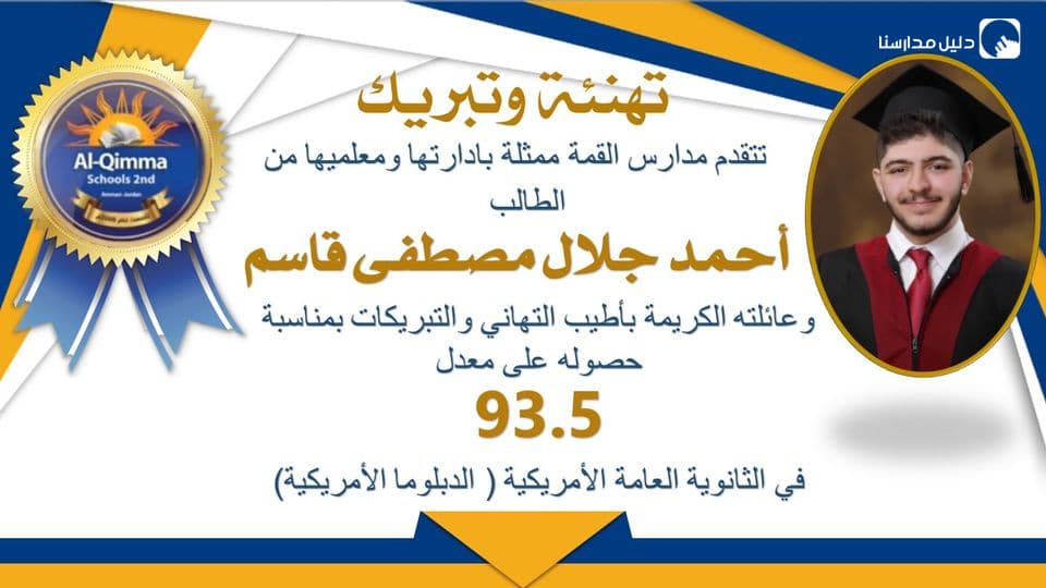تبارك Al Qimma schools - مدارس القمة التفوق والنجاح وعقبال الدكتوراه