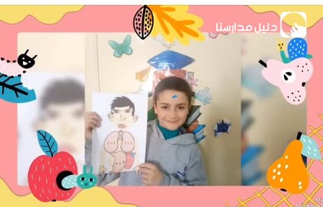 طلاب الصف الثاني الأساسي -أ- و تطبيق درس الحواس الخمس