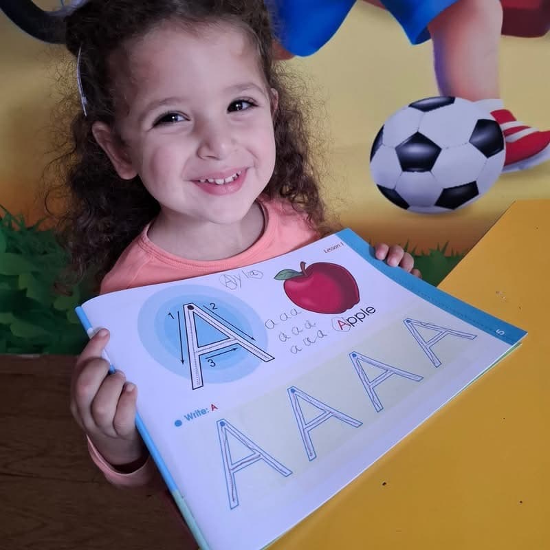 Let's write  letter A ...