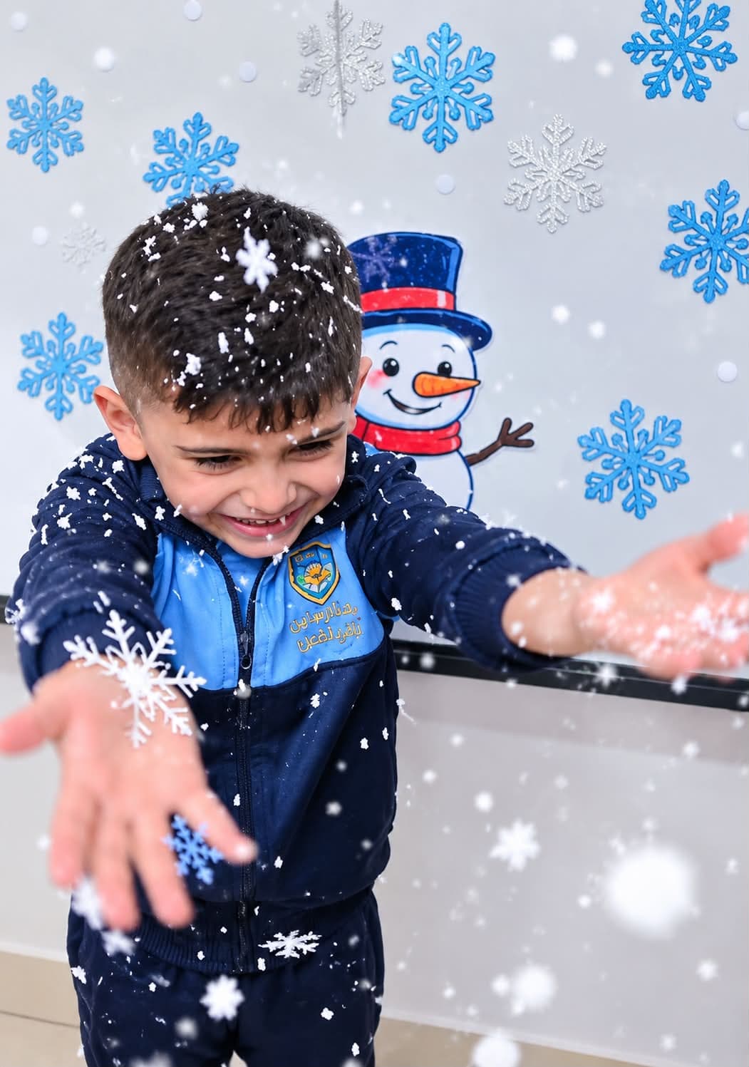 Beautiful snow touches our hands and brings joy to our hearts